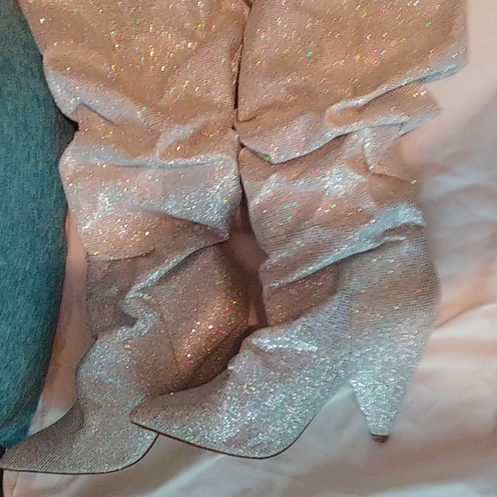 Glitter scrunch boots